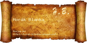 Horák Blanka névjegykártya
